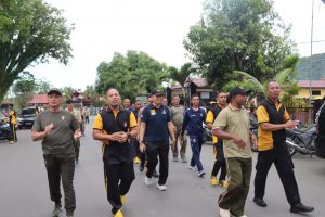 Jumat Curhat, Polres Yapen dan Kodim Yawa Gelar Olahraga Bersama