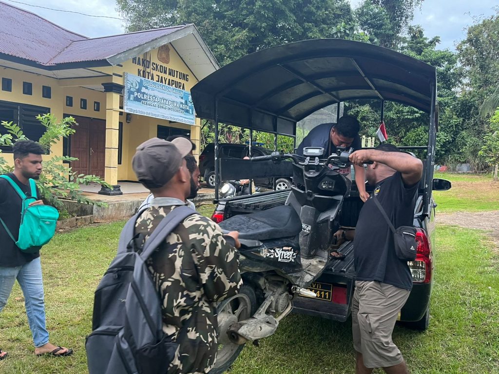 Polsek Skouw Wutung Temukan Satu Unit Sepeda Motor Hasil Curian