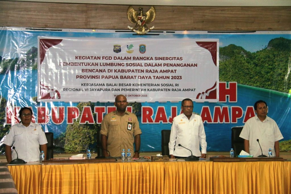 Balai Besar Kemensos RI Regional VI Bersama Pemda Raja Ampat Gelar FGD Pembentukan Lumbung Sosial