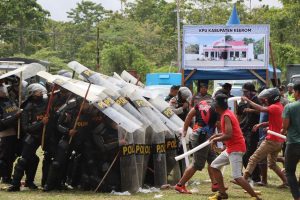 Polres Keerom Gelar Sispamkota Dalam Rangka Pengamanan Pemilu