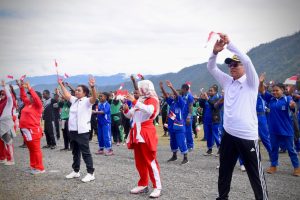 Senam Bersama Dalam Rangka HUT RI Disambut Antusias Masyarakat Puncak Jaya