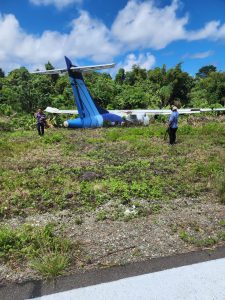 Pesawat Trigana PK YSP ATR 42-500 Tergelincir di Bandara Seriu Kabupaten Kepulauan Yapen